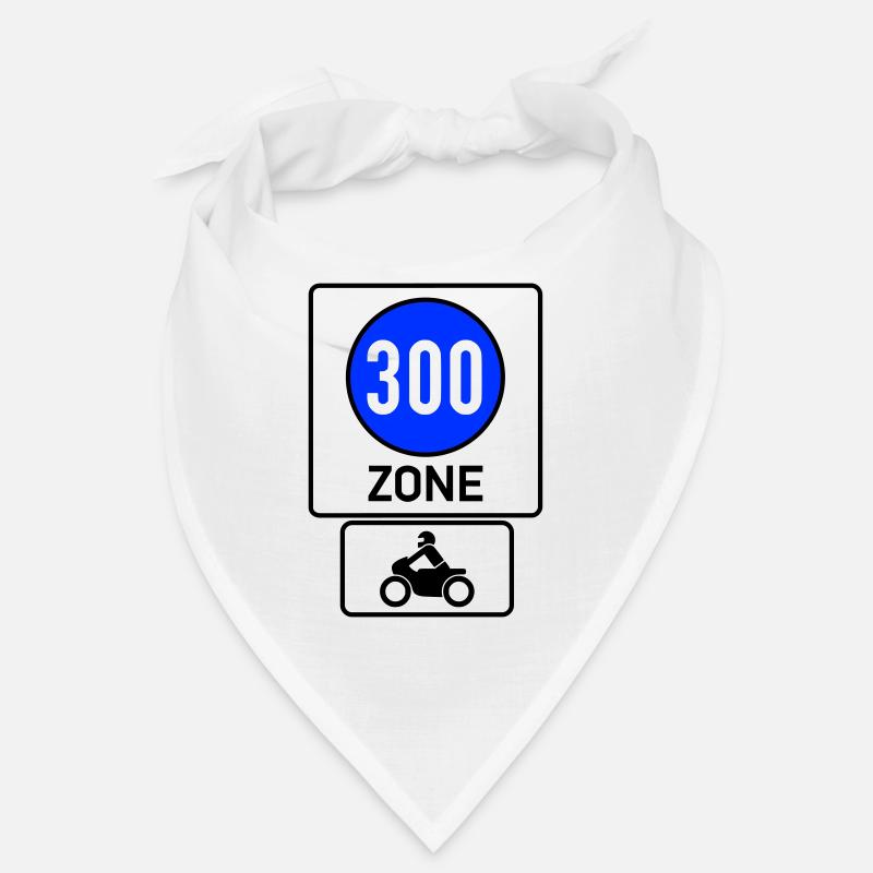 Min. 300km/h Zone moto libre - Bandana - blanc