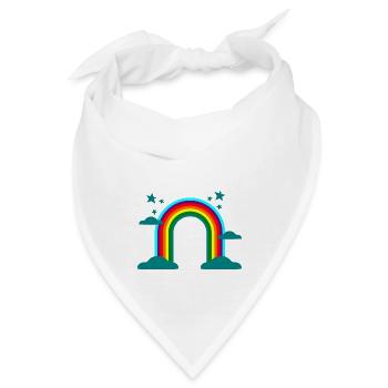 Regenbogen Wolken Sterne bunt Geschenk - Bandana - Weiß - Vorne