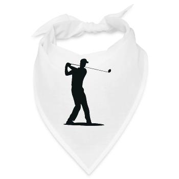 Golfspieler Silhouette - Abschlag Golf - Bandana - Weiß - Vorne