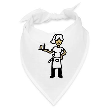 Kellnerin - Bandana - Weiß - Vorne