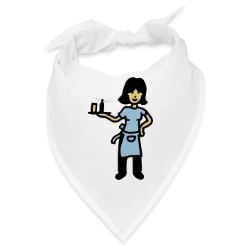 Kellnerin 3 - Bandana - Weiß - Vorne