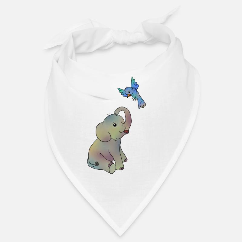 Elefant und blauer Vogel Bandana