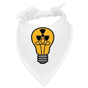 atom energie zeichen symbol radioaktiv gluehbirne - Bandana - Weiß - Vorne