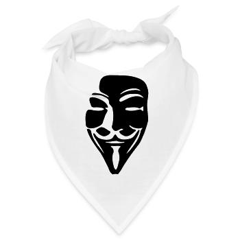 Guy Fawkes Mask for dark shirts - Bandana - Weiß - Vorne