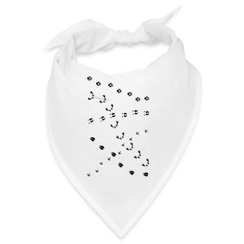 naturbursche tier spur fährte abdruck wolf hirsch - Bandana - Weiß - Vorne