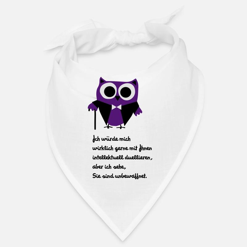 Owl, satire, saying "Intellectually duel" Bandana