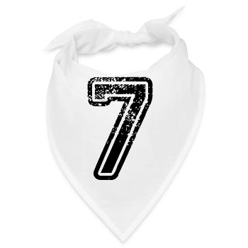 7 - Nummer - Bandana - Weiß - Vorne