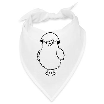 Küken mit Eierschale auf dem Kopf - Bandana - Weiß - Vorne