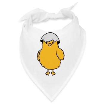 Küken mit Eierschale auf dem Kopf - Bandana - Weiß - Vorne