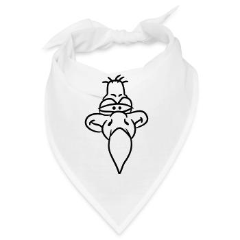 Lustiger Cartoon Comic Geier Kopf - Bandana - Weiß - Vorne