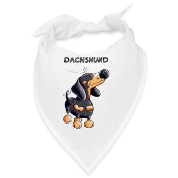 Knuffiger Dackel - Bandana - Weiß - Vorne