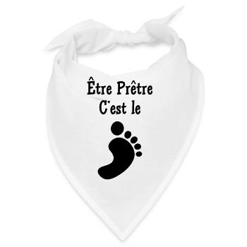 Pfarrer / Priester / Katholisch / Religion - Bandana - Weiß - Vorne
