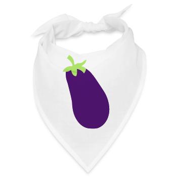 aubergine gemuese kochen lecker gesund essen schue - Bandana - Weiß - Vorne