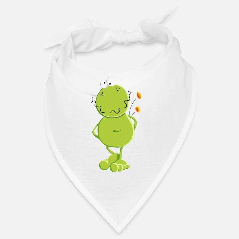 Frosch mit Blumen - Bandana - Weiß