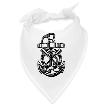 Anker, Maritimes, Rettungsring - Bandana - Weiß - Vorne