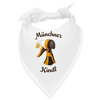 Münchner Kindl mit Masskrug und Bier - Bandana - Weiß - Vorne