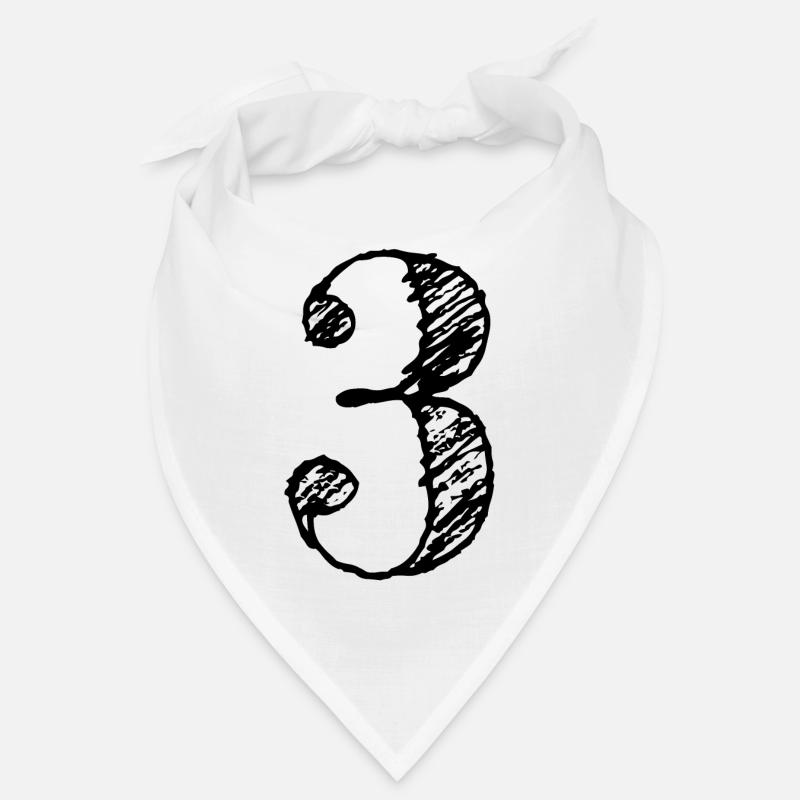 Number 3 three - Number 3 (hand-drawn) Bandana