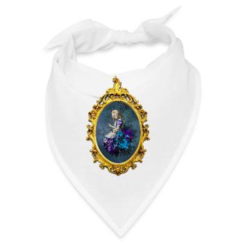 Alice im Wunderland mit Vintage Gold Rahmen - Bandana - Weiß - Vorne