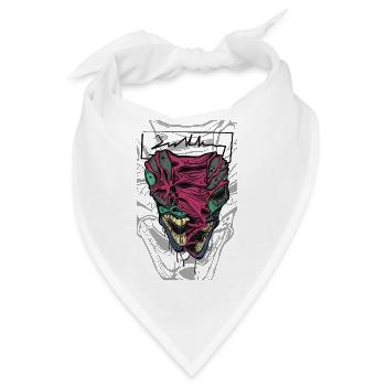 Buntes verzerrtes Maskengesicht - Bandana - Weiß - Vorne