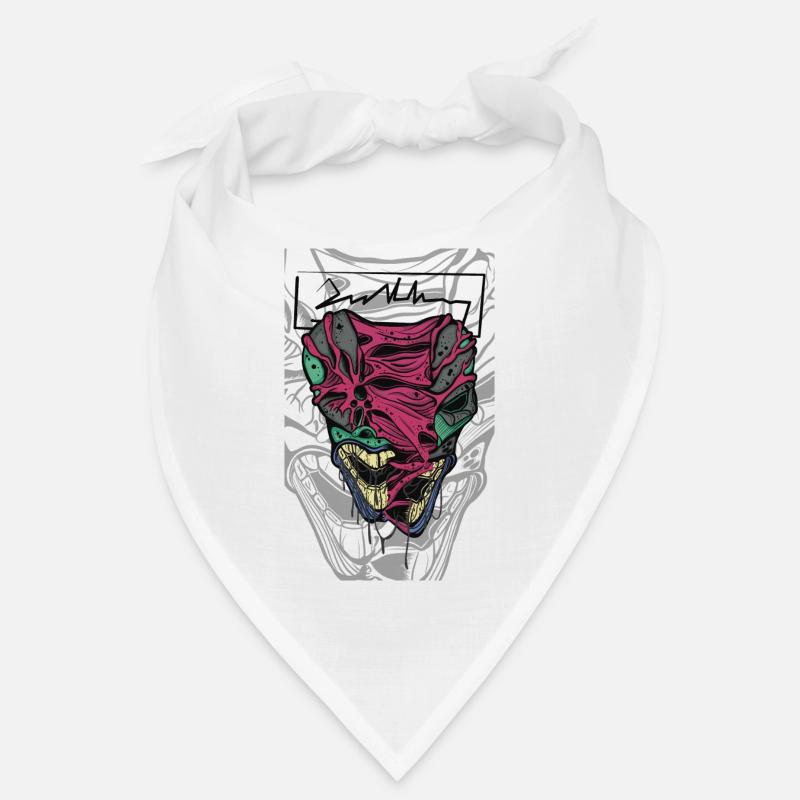Colorful distorted mask face Bandana