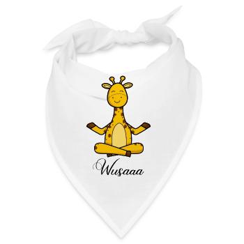 Auszeit Durchatmen Wusaaa Giraffe - Bandana - Weiß - Vorne