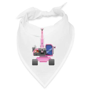 Bagger Pink von vorne - Bandana - Weiß - Vorne