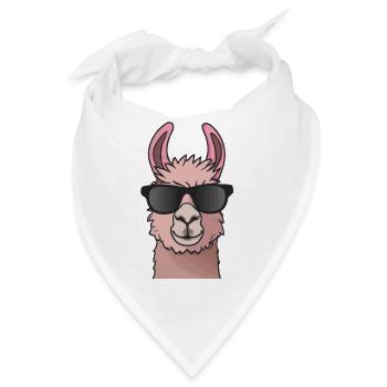 Llama mit Sonnenbrille Lustig No Drama Llama - Bandana - Weiß - Vorne