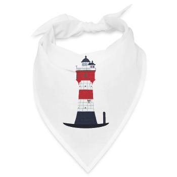 Leuchtturm Roter Sand ohne Text, Nordsee, Offshore - Bandana - Weiß - Vorne