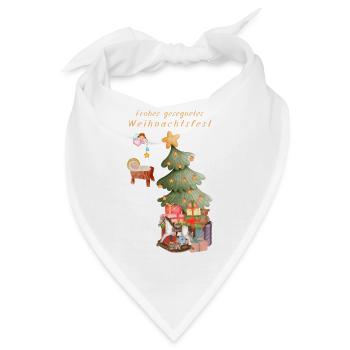 Frohes gesegnetes Weihnachtsfest beige Christbaum - Bandana - Weiß - Vorne