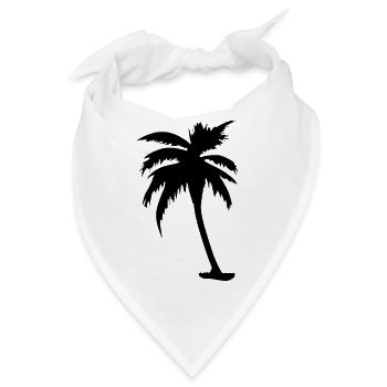 Tropisches Strand Paradies Palmen Sonne Vektor 7 - Bandana - Weiß - Vorne