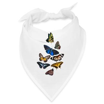 Bunter Schmetterling - Bandana - Weiß - Vorne
