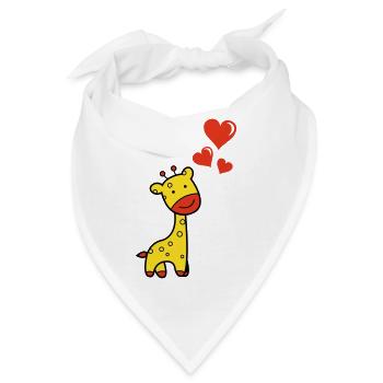 Giraffe verliebt - Bandana - Weiß - Vorne