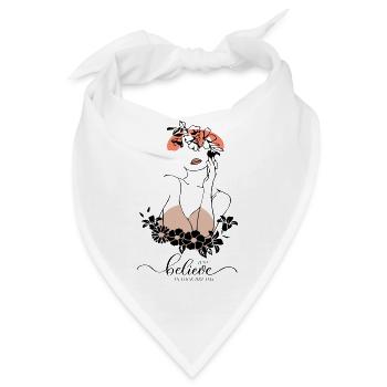 Moderne Kunst, Kunstlinie, glaube an deinen Traum - Bandana - Weiß - Vorne