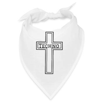 Techno kreuz - Bandana - Weiß - Vorne