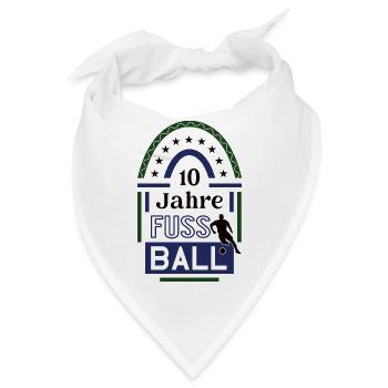 Fussball Jubiläum 10 Jahre Trainer Spieler Verein - Bandana - Weiß - Vorne