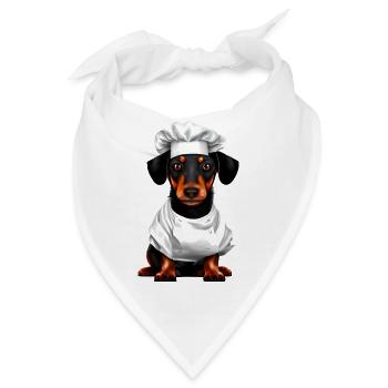 Dachshund Gastronom Hund Dackelwelpe Kochen Hunde - Bandana - Weiß - Vorne
