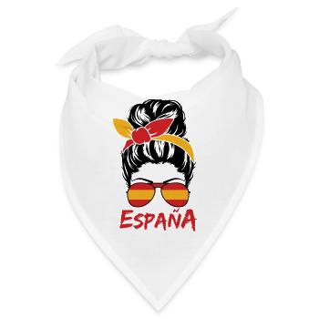 Espana Spanische Frau Mädchen Motiv - Bandana - Weiß - Vorne