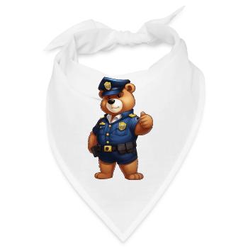 Bärchen Polizei - Bandana - Weiß - Vorne