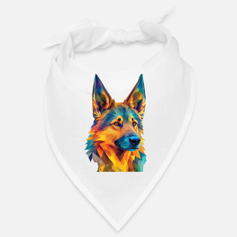 Geometric German Shepherd Dog Art Bandana