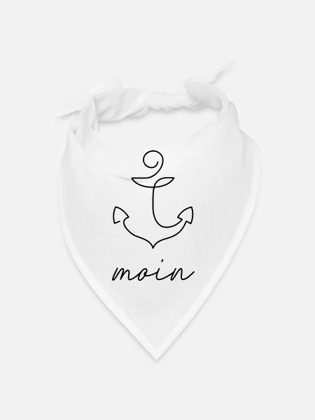 Moin Anker Motiv - Bandana - Weiß - Vorne