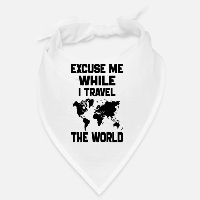 Excuse Me While I Travel The World-World Map gift Bandana