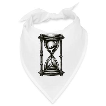 Sanduhr / Zeitmesser / Antik /Sandkörner / Ablauf - Bandana - Weiß - Vorne