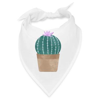 Kaktus im Blumentopf - Bandana - Weiß - Vorne
