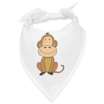 affe lustig - Bandana - Weiß - Vorne