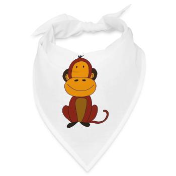 lustiger affe - Bandana - Weiß - Vorne