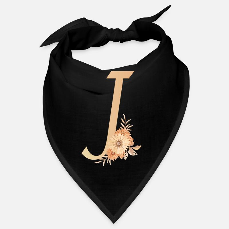 Lettre J avec des fleurs Bandana