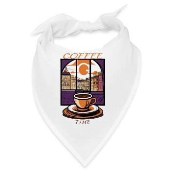 Kaffee Zeit - Bandana - Weiß - Vorne