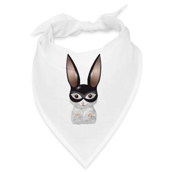niedliche weiße Maus mit Hasen Maske Verkleidung - Bandana - Weiß - Vorne