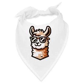 Hipster-Lama: Der zukunftsweisende Begleiter - Bandana - Weiß - Vorne