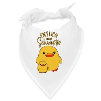 Enten Geschwister Endlich ENTlich Große Schwester - Bandana - Weiß - Vorne